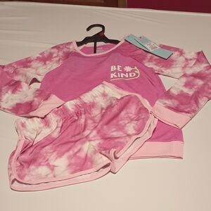 Be Kind Pink Tie-Dye Kids Pajamas